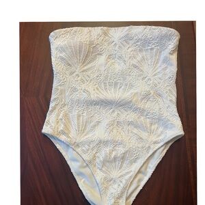 H&M White Lace Detail bathing suit